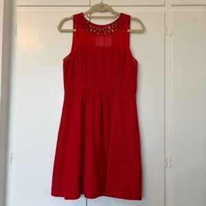 Maeve by Anthropologie Red Fit & Flare Dress